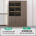 3-door filing cabinet-right door cabinet (with light strip) walnut wood veneer + technology gray