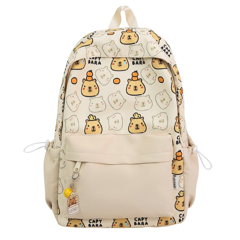 Cartoon capybara backpack - cute kids' small backpack, student rucksack, large capacity travel backpack - wholesale