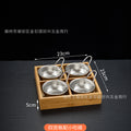 Creative nine-square grid tableware commercial hot pot restaurant barbecue restaurant beef vegetable platter bamboo tray divided grid dinner plate