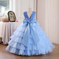 european and american girls' evening dress, long cake skirt, black elegant high-end bow sequin dress, in stock
