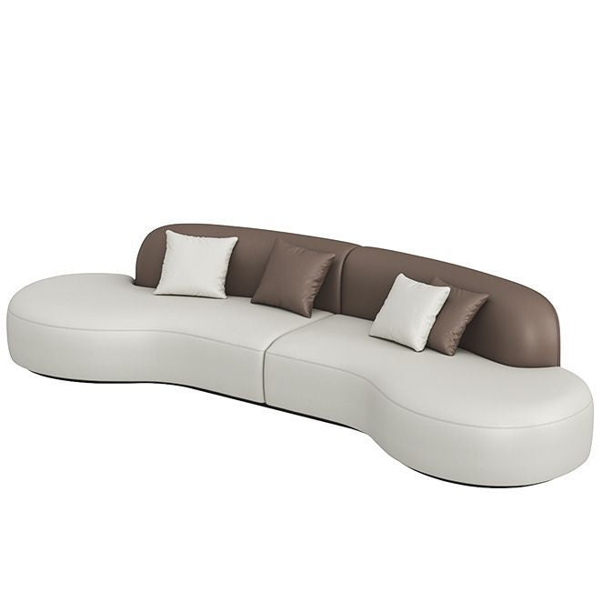 Business reception room negotiation area sofa lounge three-seater office coffee table top grain leather