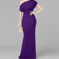 women's summer new arrivals:  cross-border fashion - european & american style, elegant solid color, slim-fit one-shoulder dress