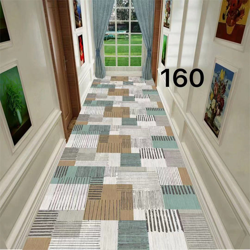 Minimalist modern 3d printed non-slip hallway carpet, hotel, mall, lobby, aisle floor mat roll, home use