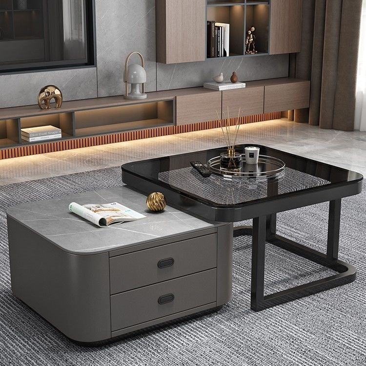 Rock slab coffee table living room for homenew arrivalpopularaccessible luxuryclassy table square folding marble small apartment tea table
