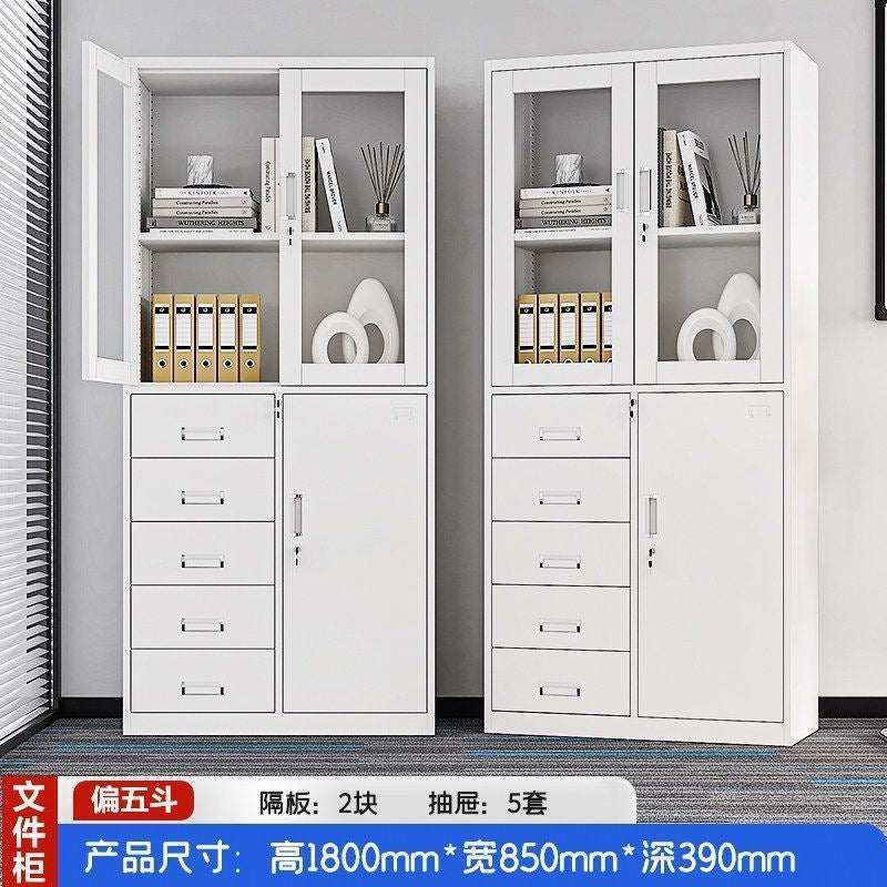 Heavy-duty steel office file cabinet - steel document cabinet for financial records, accounting files, and storage - low profile storage unit
