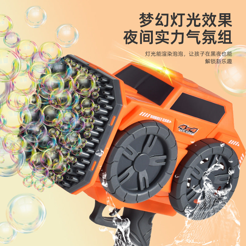 new arrival sprinkler truck luminous bubble gun handheld gatling bubble blowing machine popular fully automatic kids toys