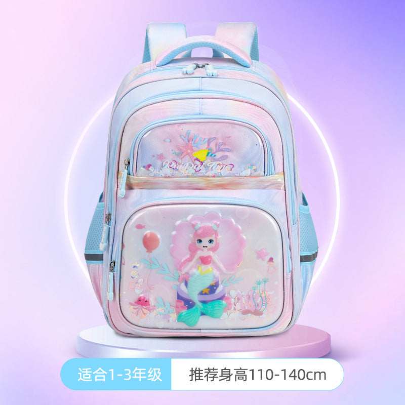 Rui brand children's schoolbag for girls in grades 1-2, large-capacity burden reduction cartoon for primary school girls, new and lightweight models for girls in 2024