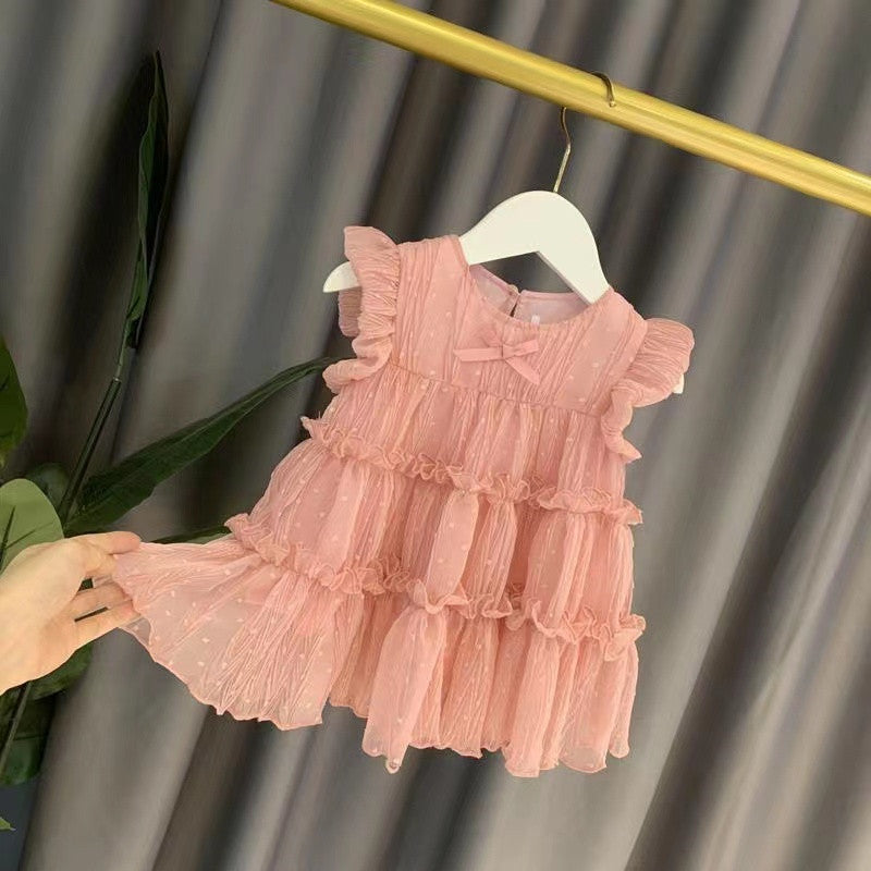 Girls'  new summer collection: stylish princess dress for baby girls, fluffy tutu skirt, toddler and little girl dress, lightweight infant dress