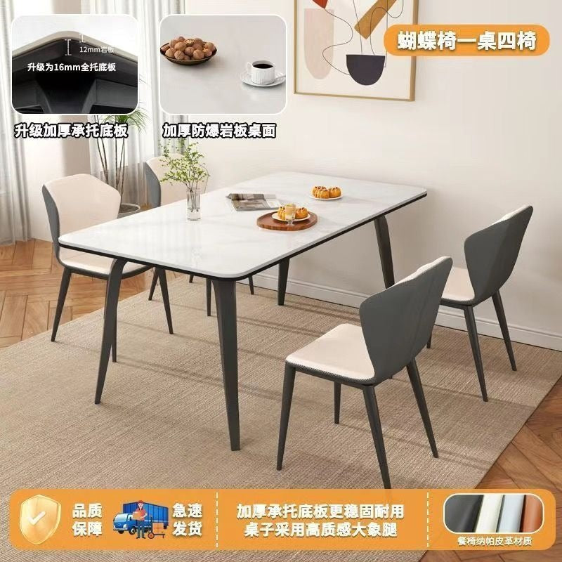 Rock slab dining table for home fully supported dining table and chair combination italian normcoreclassy modern casual rectangular dining table