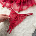Summer sexy retro chic hot girl pure desire style lace mesh ruffle trim cinched waist bandeau slip dress