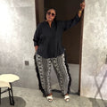 European and american cross-border african women's clothing  summer new fashion loose shirt top printed high-waisted pants set