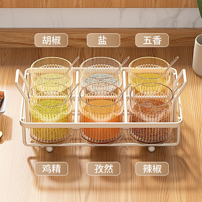 Creative seasoning box Household kitchen seasoning can storage combination set Seasoning box Salt MSG seasoning can Commercial