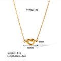 European and american fashion ins minimalist 18k gold plated knotted necklace titanium steel short rope cross pendant four-piece jewelry set
