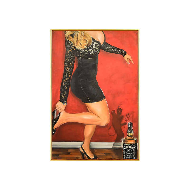 Bar decorative painting industrial style retro beautiful woman ktv box dance hall clear bar background wall painting creative painting