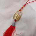 A bucket of gold car pendant retro brass car hanging lion painted car rearview mirror high-end car interior decoration pendant