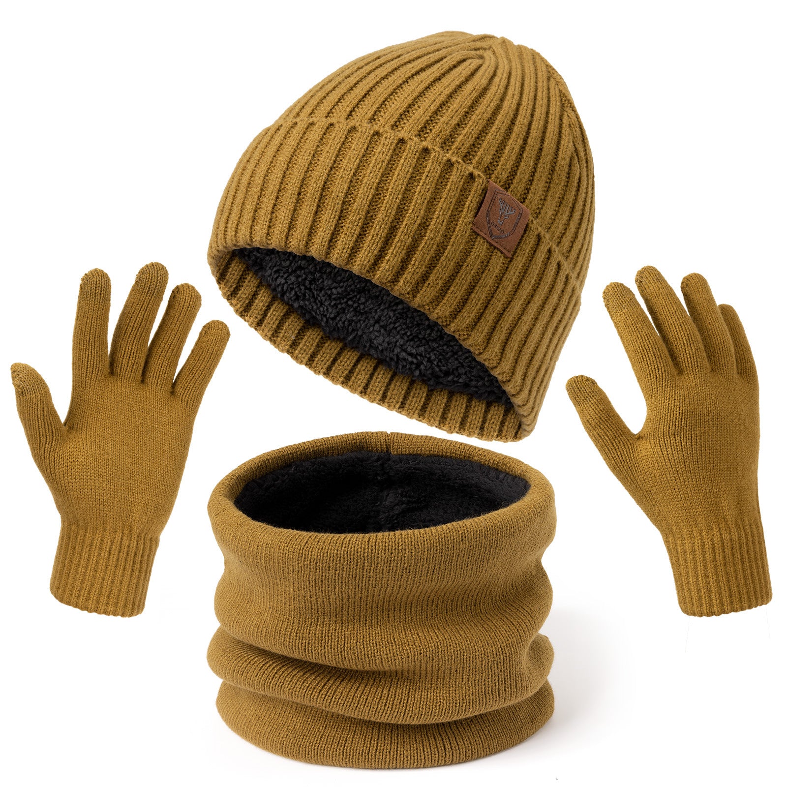 Cross-border knitted hat, scarf, gloves three-piece set, adult autumn and winter cold-proof and warm hat, scarf gift box set