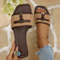 Export  summer new arrivalplus size slippers women's sandals women's easiest for matchflats one-line slippers lazy mule slippers