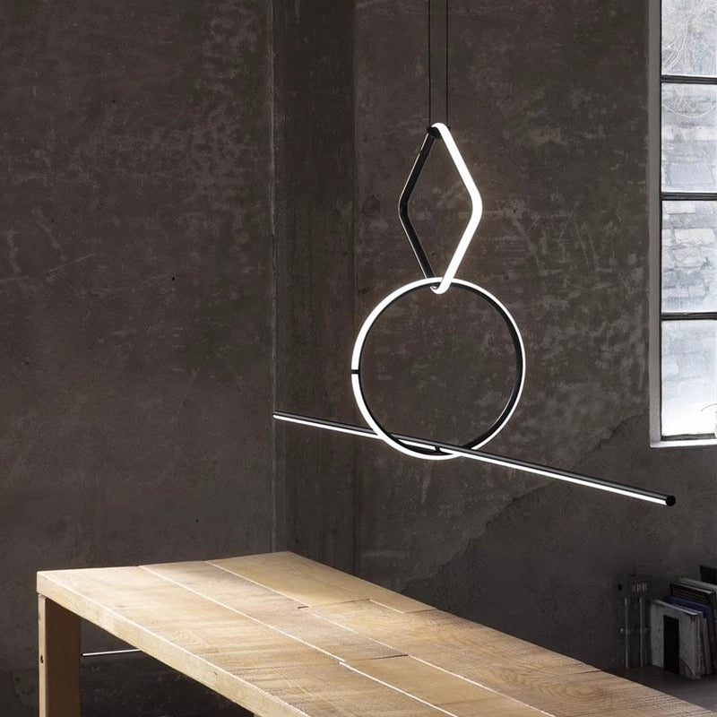 Italian arrangements modern minimalist geometric line restaurant pendant light creative magnetic combination dining table lamp