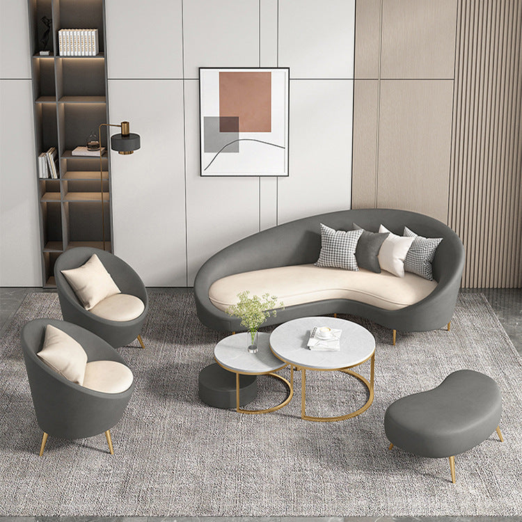 Nordic single sofa - ideal for clothing stores, beauty salons, hotel lounges, and small apartments - curved accent chair for home use