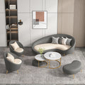 Single seater x 2 + three-seater + curved ottoman + nesting coffee table [please specify color when ordering]