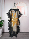 European and american cross-border foreign trade african women's clothing  large size organza dress  printed robe