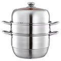 Stainless steel thickened european-style multi-layer steamer - induction cooker compatible, multi-functional home steaming pot, three-tier steamer - perfect for corporate gifts