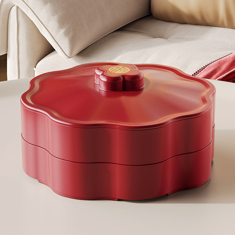 Luxury dried fruit platter - airtight nut & snack display - festive chinese new year home storage box - living room coffee table fruit bowl