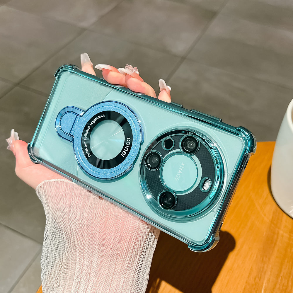 Four-corner anti-fall airbag suitable for huawei mate80pro mobile phone case magnetic holder p80 protective cover magic7 new