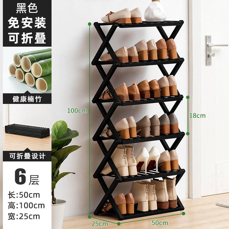 Simple shoe rack, shoe cabinet, wooden dormitory, covering a small area, multi-layer dust-proof entry door at the door, shoe rack, storage rack