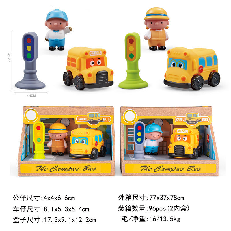 Cross-border export  cartoon toys soft glue animals children inertia car baby q cute car toy car