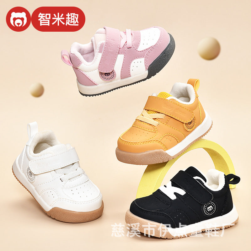 Toddler shoes for baby boys 0-1-3 years old, autumn/winter infant and toddler shoes, girls' shoes, soft sole functional fleece-lined thickened cotton shoes