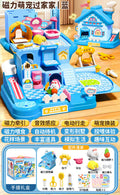 Blue-magnetic pet house [rabbit + puppy] + battery
