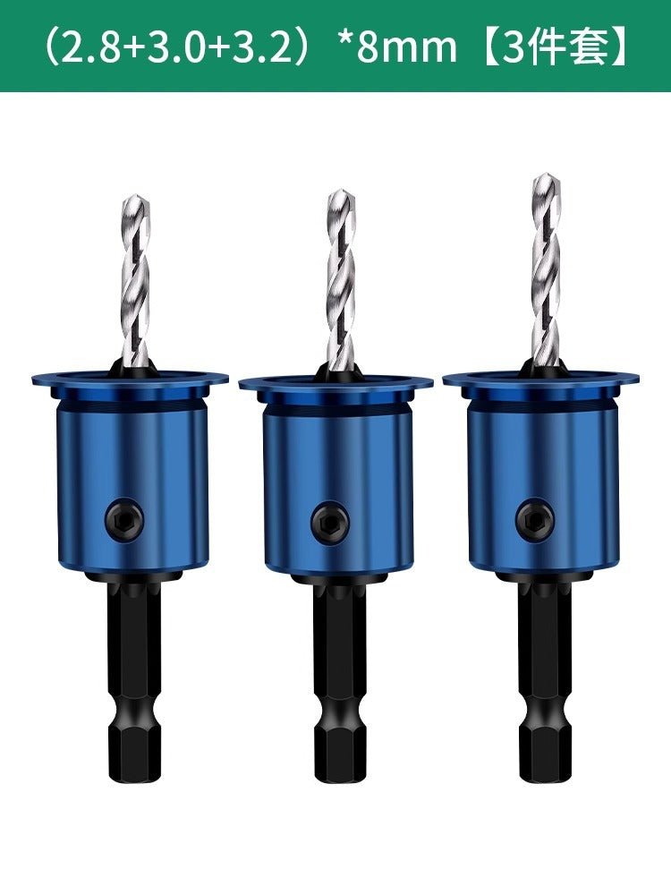 Baolian hexagonal shank woodworking countersunk drill bit 2-in-1 limit hole opener countersunk drill bit reaming cone hole multi-support