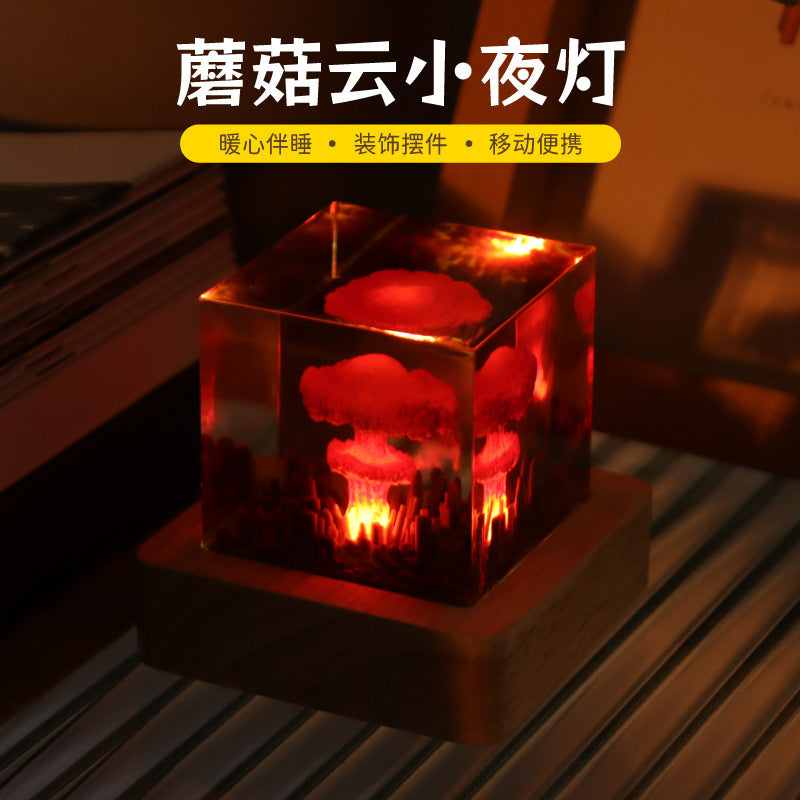 Cross-border night light ornament Oppenheimer atomic bomb explosion mushroom cloud creative crystal epoxy resin crafts
