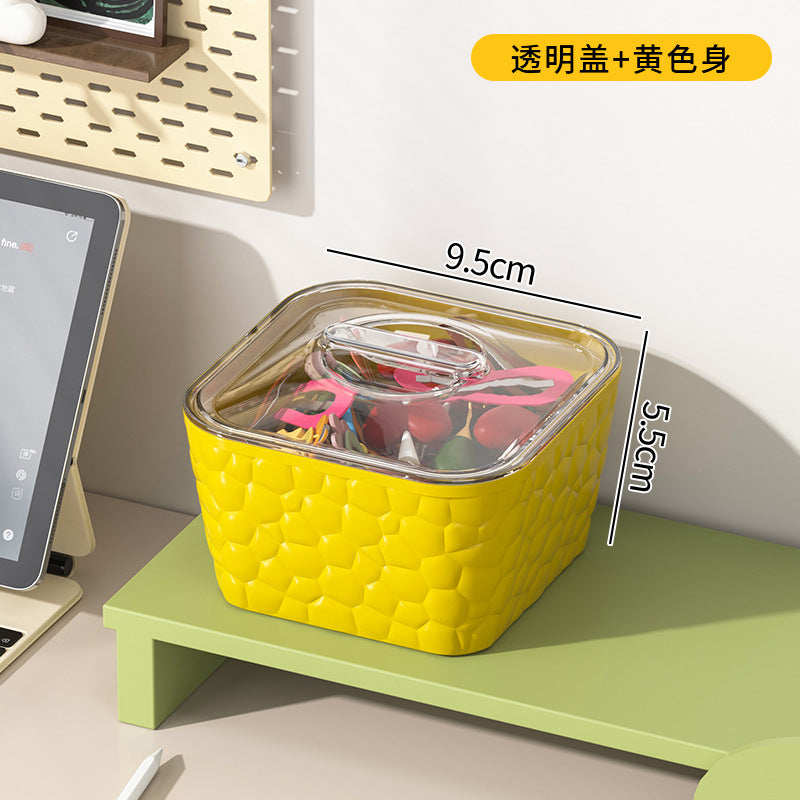 Desktop Dopamine Rubber Band Storage Box Large Capacity Girls Jewelry Box with Lid Hairline Hairpin Desktop Storage Box