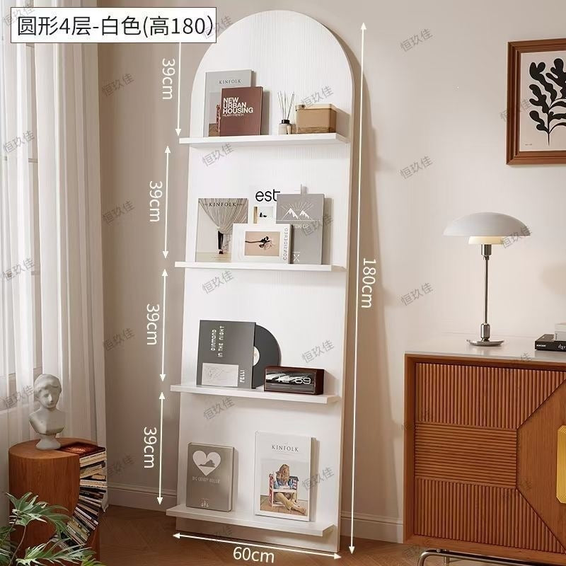 Magazine rack floor-standing storage rack wall-mounted book rack newspaper rack environmental-friendly multi-layer bookshelf medieval style reading bookshelf wood