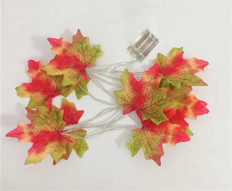 Cross-border led maple leaf light string creative Christmas Thanksgiving battery box lights simulation maple leaf outdoor decorative lights