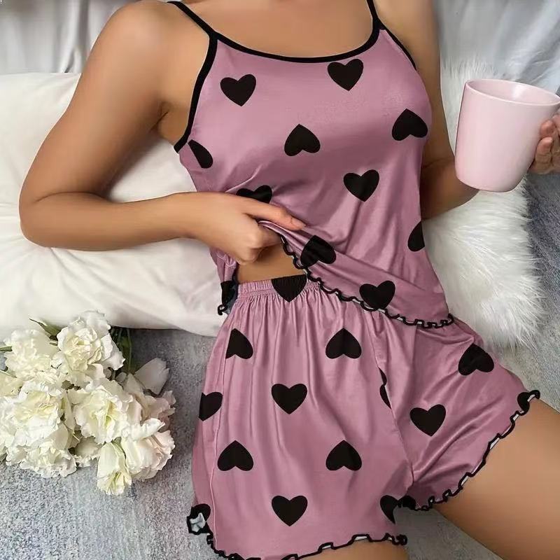 fashionsummer suspender shorts home wear women's pajamas two-piece setsexy pure desire pajamas wholesale