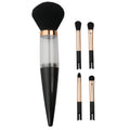 Conical 5-in-1 portable makeup brush set - includes single powder brush, multi-functional eyeshadow brush, blush brush, and makeup brush
