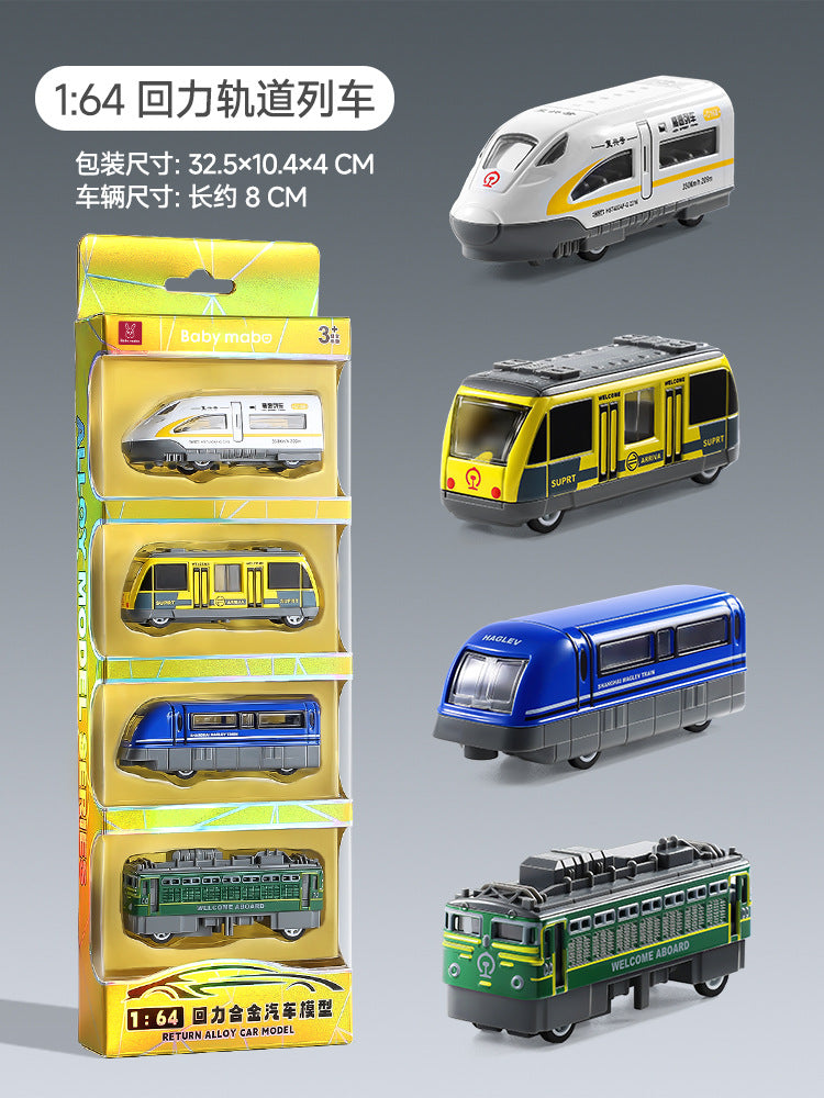 Kids' alloy diecast car model - realistic pull-back toy - collectible figurine for boys - ambulance, cargo truck, bus