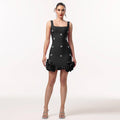 C7593 cross-border   fashion women's elegant rhinestone-embellished sleeveless mini dress