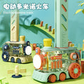 domino train kids educational automatic electric delivery vehicle building block toy gift for boys and girls