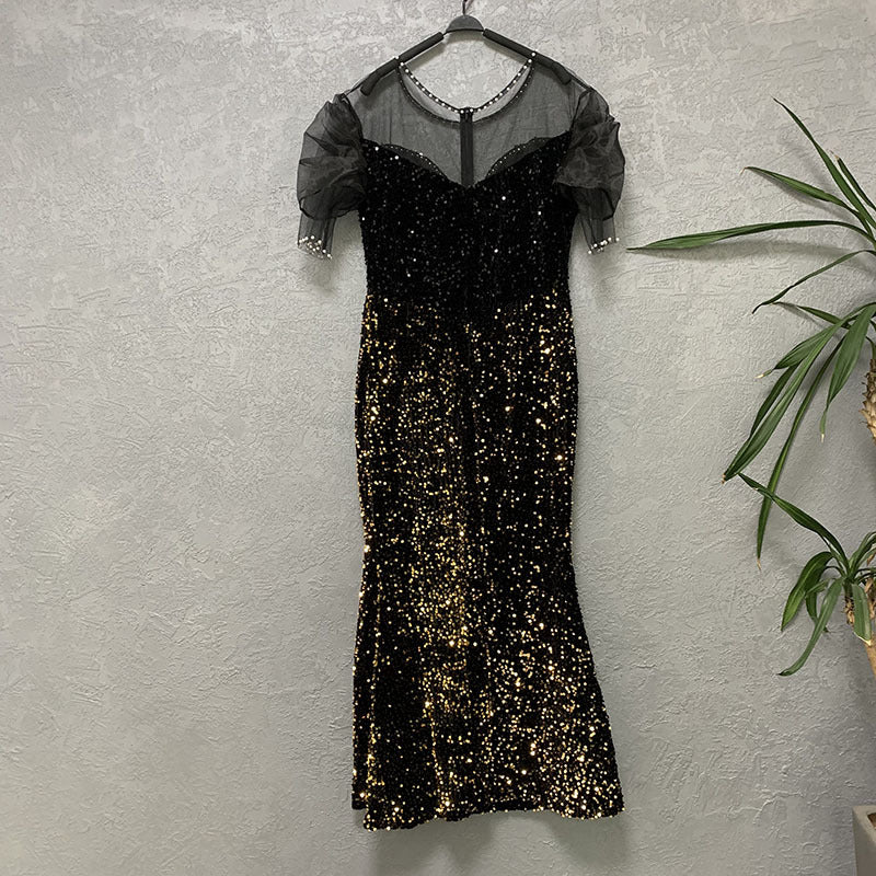 Special offer:  new fashion european & american style stretch sequin bodycon bodycon dress - everyday long dress