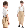 K-stylenew arrival boys first birthday dress long sleeves white shirt overalls children's day performance boys springchildren's clothing suit