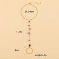 retro irregular gravel purple stone chain anklet toe ring anklet women's barefoot sandal accessories