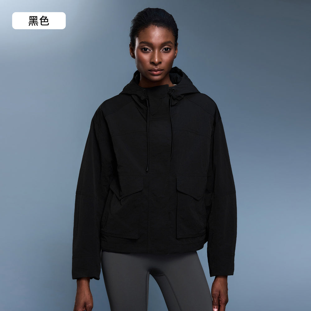 Light outdoor waterproofabrasion resistant hooded outwearcasuallooseeasiest for match windproof short windbreaker jacket for women autumn d25126