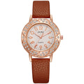 Round diamond-studded digital watch, creative new retro quartz watch with jewelry strap, cross-border wristwatch, wholesale women's watch for export
