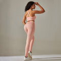 fashion seamless knittingpure color cross back tight yoga suit sports running fitness nine-point pants