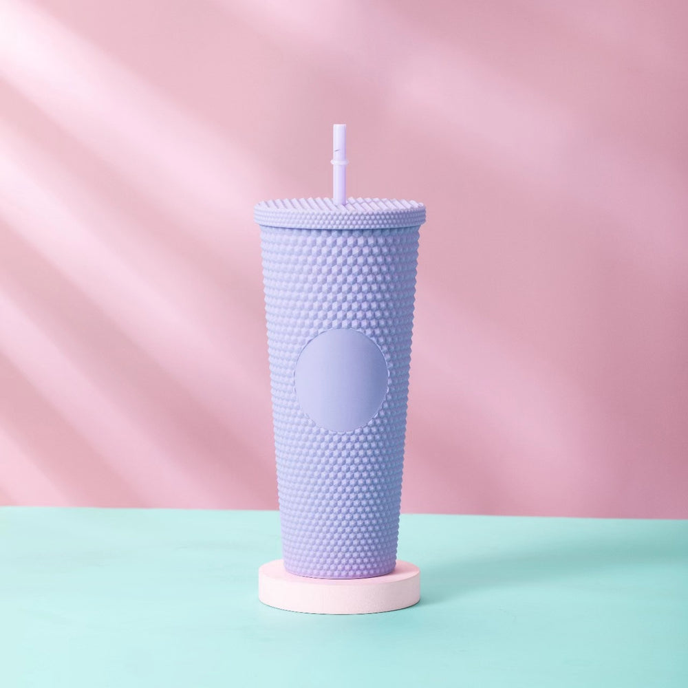 Star ⭐️ same style plastic cup durian cup wholesale high-looking straw cup with paper box water cup logo colorful electroplating