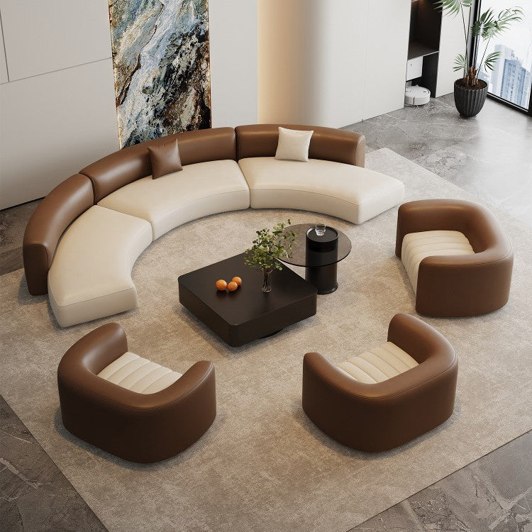 Italian-inspired light luxury hotel lobby reception & meeting sofa set - high-end, minimalist office furniture